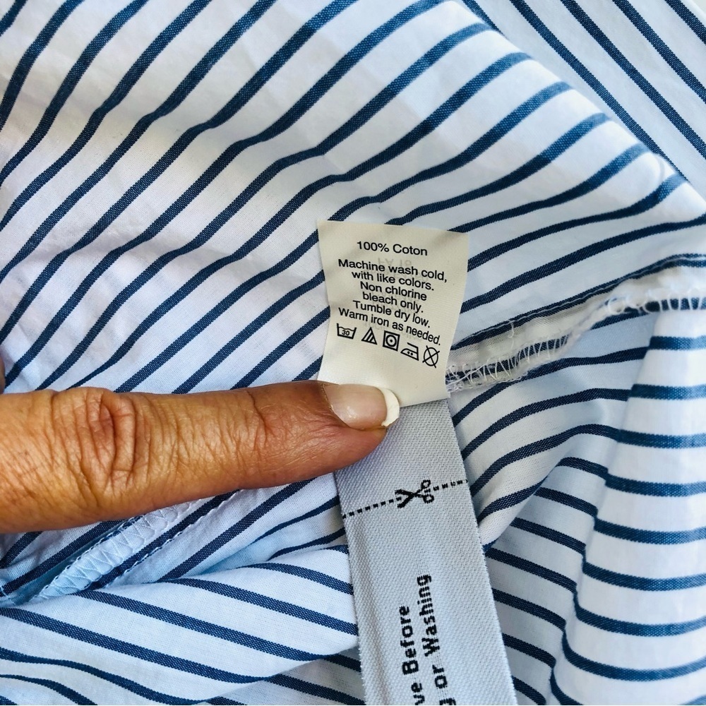 Madewell Lakeside Top Peplum Striped XS blue white - Picture 4 of 13